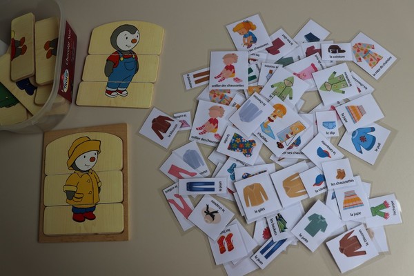 Cartes plastifiées sur le thème des vêtements